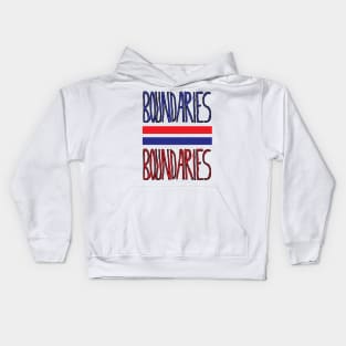 Boundaries, Red and Blue Boundaries Separated By Blue and Red Lines, Funny, Cute Design Kids Hoodie